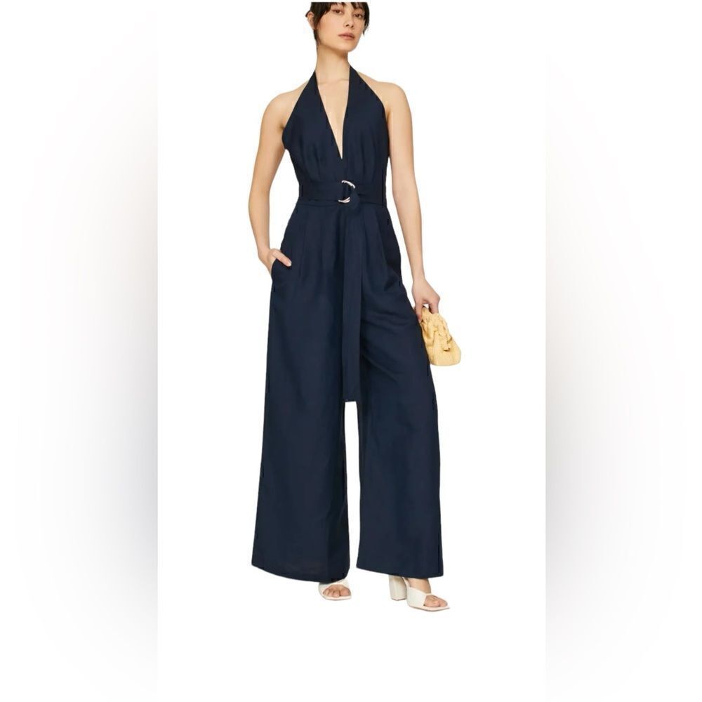 Adam Lippes Collective Navy Halter Jumpsuit Size 0